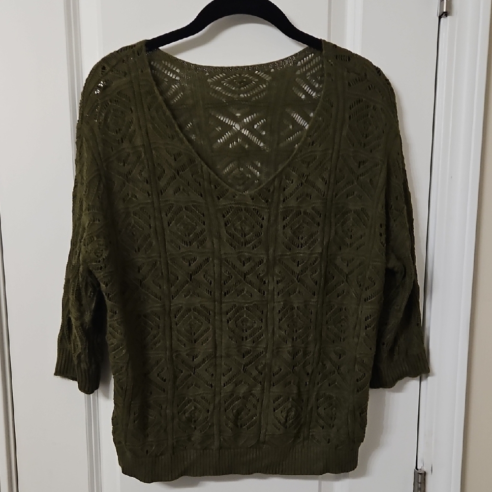 Elegant Olive V-Neck Sweater for Women